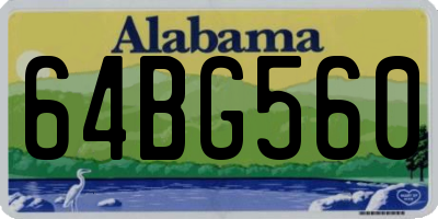 AL license plate 64BG560