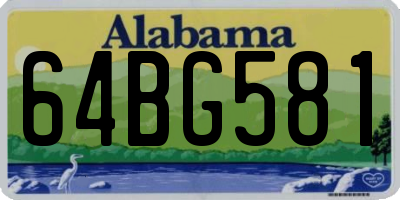 AL license plate 64BG581