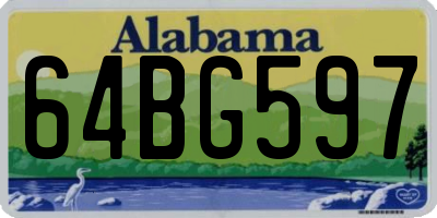 AL license plate 64BG597