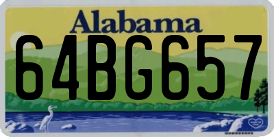 AL license plate 64BG657