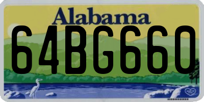 AL license plate 64BG660
