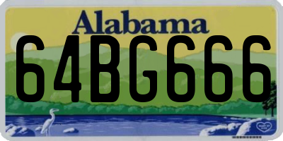 AL license plate 64BG666