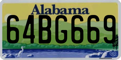 AL license plate 64BG669