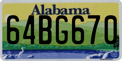 AL license plate 64BG670