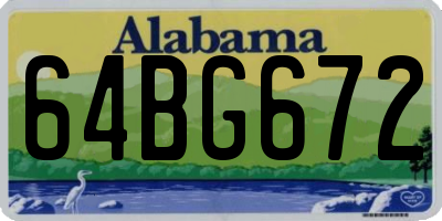 AL license plate 64BG672