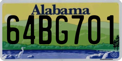 AL license plate 64BG701