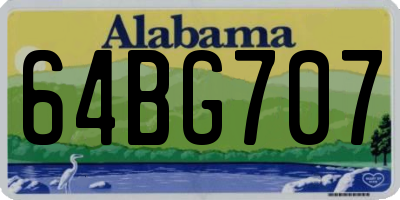 AL license plate 64BG707