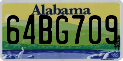 AL license plate 64BG709