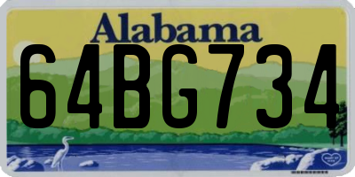 AL license plate 64BG734