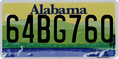 AL license plate 64BG760