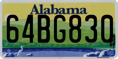 AL license plate 64BG830
