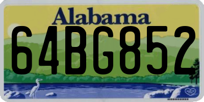 AL license plate 64BG852