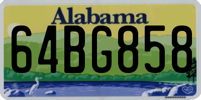 AL license plate 64BG858