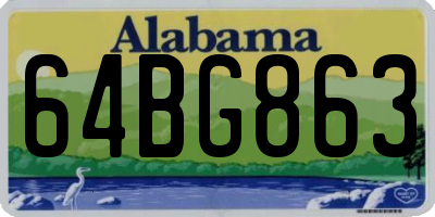 AL license plate 64BG863