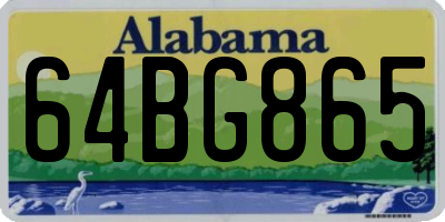 AL license plate 64BG865
