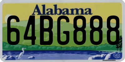 AL license plate 64BG888
