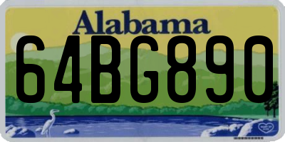 AL license plate 64BG890