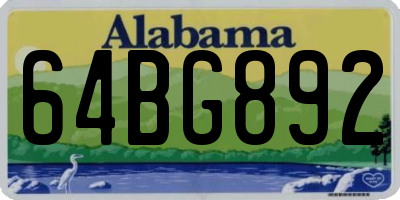 AL license plate 64BG892