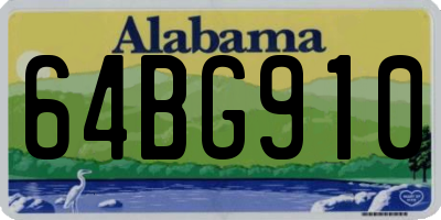 AL license plate 64BG910