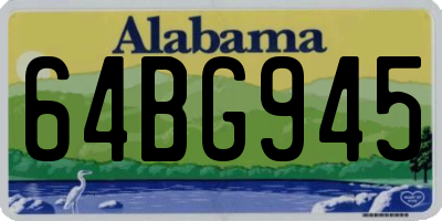 AL license plate 64BG945