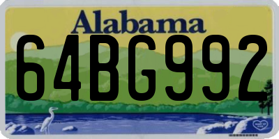 AL license plate 64BG992