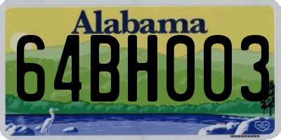 AL license plate 64BH003