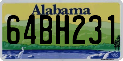 AL license plate 64BH231