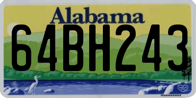 AL license plate 64BH243