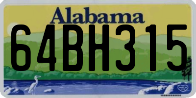 AL license plate 64BH315