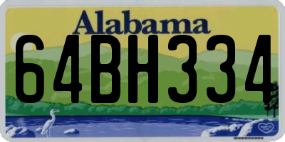 AL license plate 64BH334