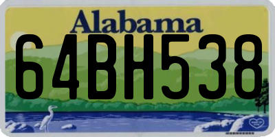 AL license plate 64BH538