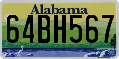 AL license plate 64BH567