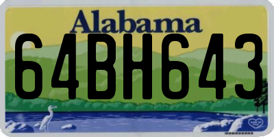 AL license plate 64BH643