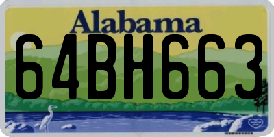 AL license plate 64BH663