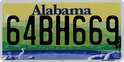 AL license plate 64BH669