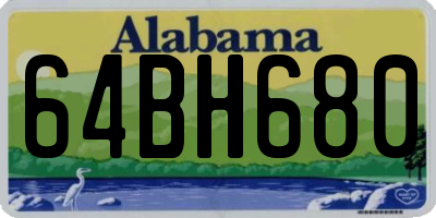 AL license plate 64BH680