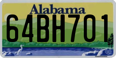 AL license plate 64BH701