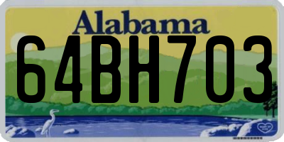 AL license plate 64BH703