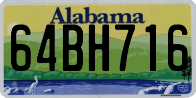 AL license plate 64BH716