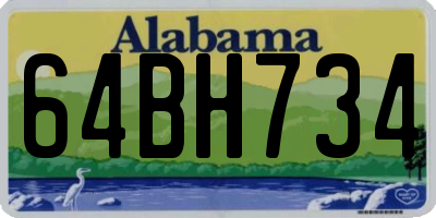 AL license plate 64BH734