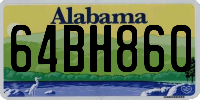AL license plate 64BH860