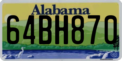 AL license plate 64BH870
