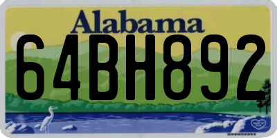 AL license plate 64BH892