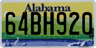 AL license plate 64BH920
