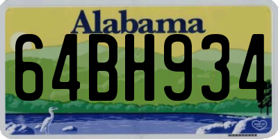 AL license plate 64BH934