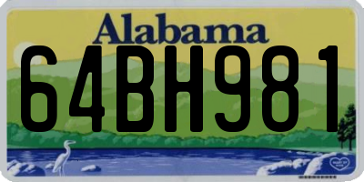 AL license plate 64BH981