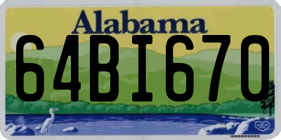 AL license plate 64BI670