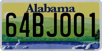 AL license plate 64BJ001