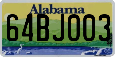 AL license plate 64BJ003