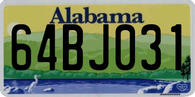 AL license plate 64BJ031